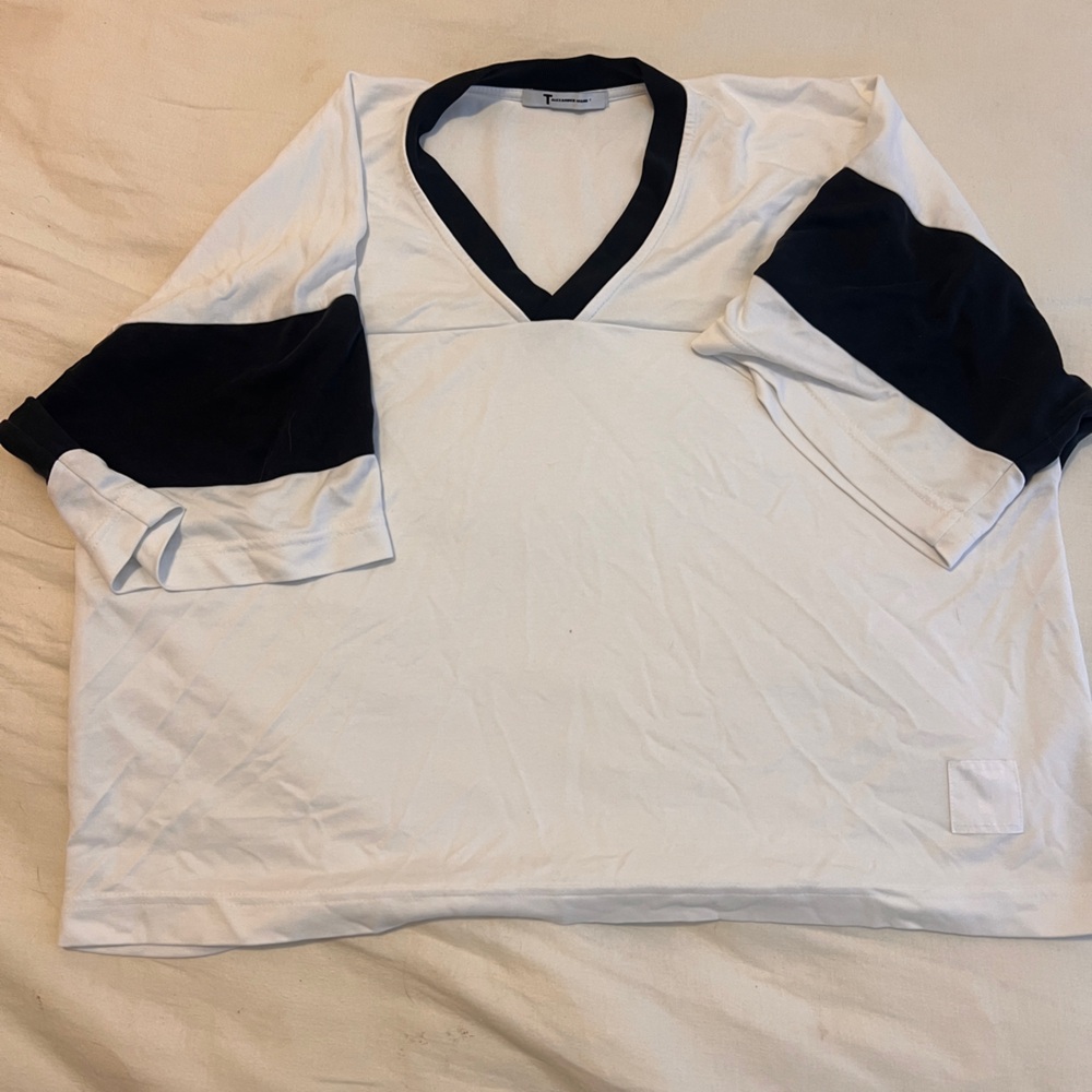 Alexander Wang Black and White Crew Neck Top
